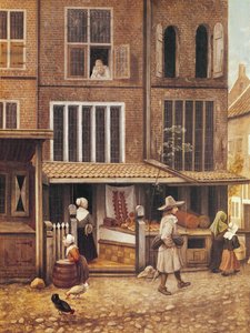 Hjørne av en by med et bakeri